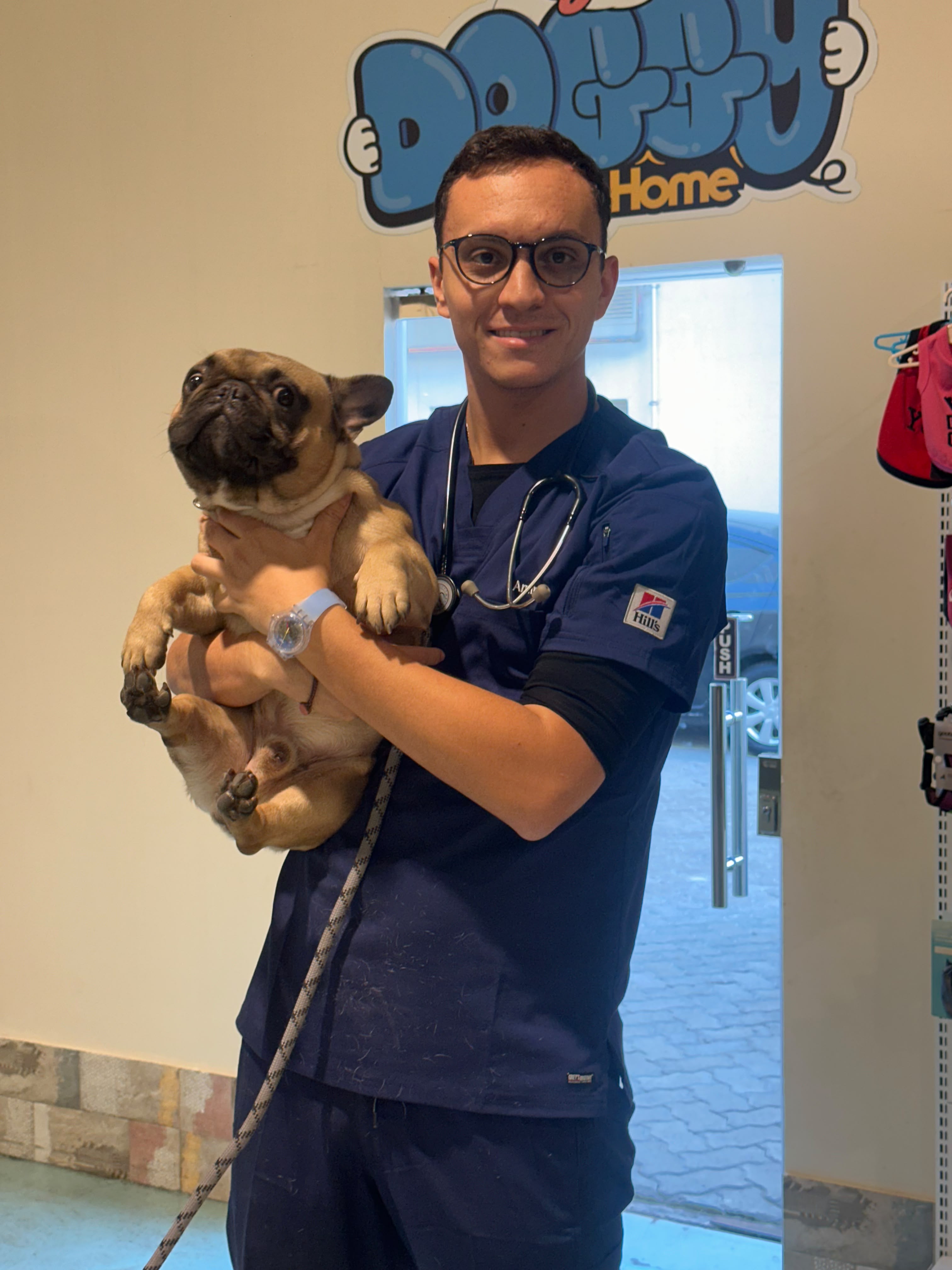 Dr. Amine M, licensed veterinary doctor and founder of Melopaw, in Dubai